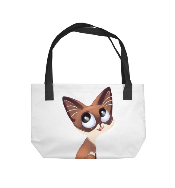 Пляжная сумка с изображением Котик цвета 