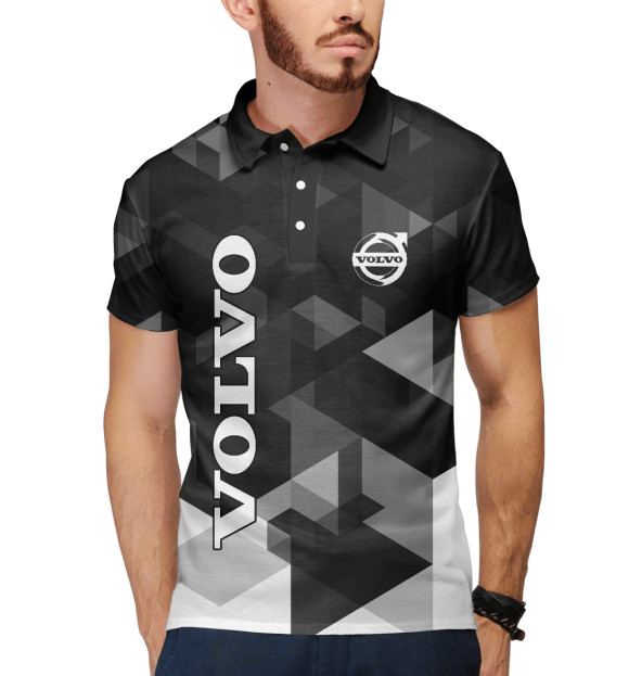 Мужское поло с изображением VOLVO цвета Белый