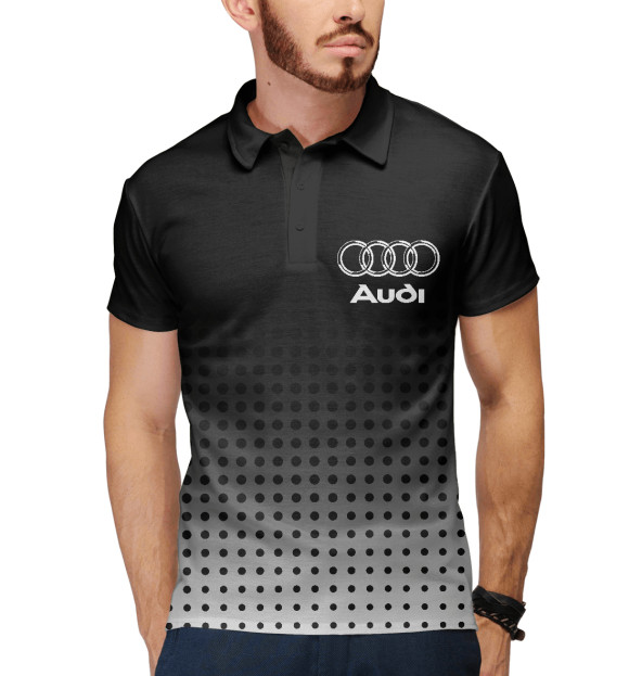 Мужское поло с изображением Audi цвета Белый
