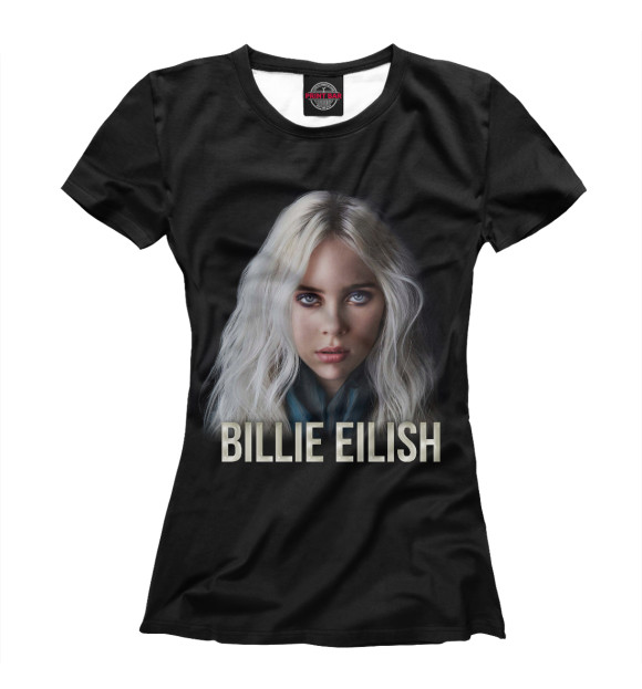 Футболка для девочек с изображением Billie Eilish цвета Белый