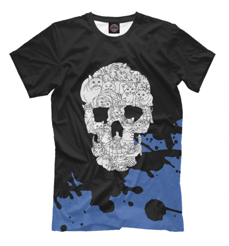 футболки print bar skull of smoke Футболки Print Bar Cat Skull Halloween