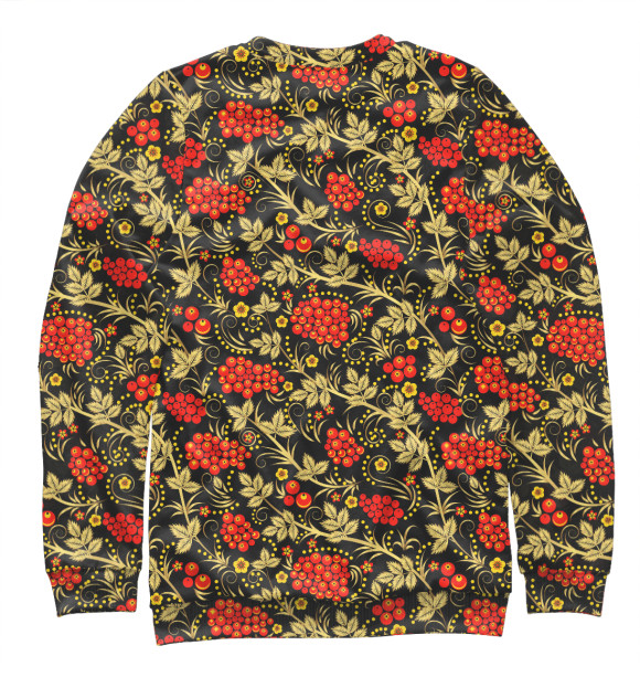 Женский свитшот с изображением Хохлома цвета Белый