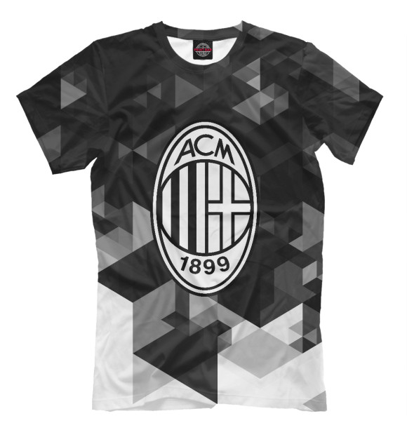 Мужская футболка с изображением AC Milan Sport Black&White цвета Черный