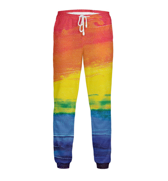Мужские спортивные штаны с притом Краски радуга цвета Белый Мужские спортивные штаны с изображением Краски радуга цвета Белый
