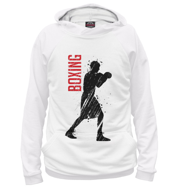 Женское худи с изображением Boxing цвета Белый