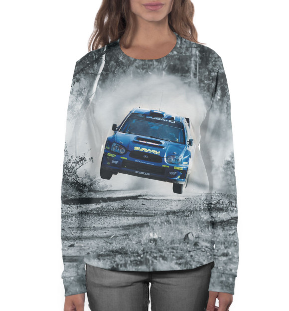 Женский свитшот с изображением Subaru цвета Белый