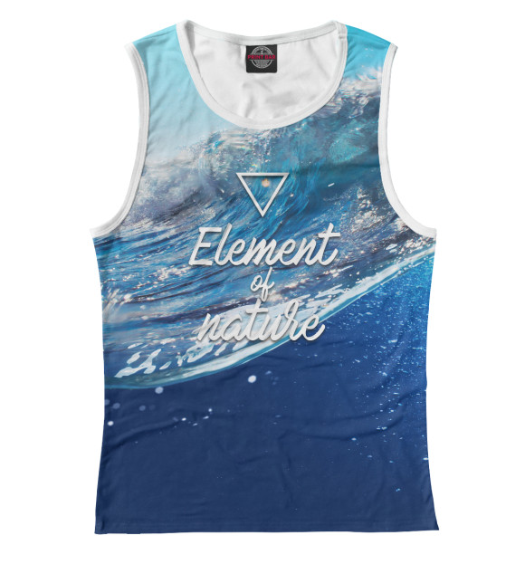 Женская майка с изображением Стихия воды цвета Белый