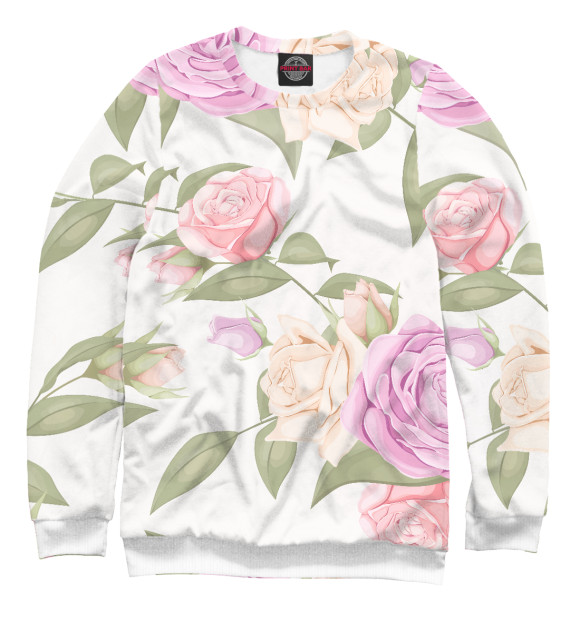 Свитшот для мальчиков с изображением Rose pattern цвета Белый