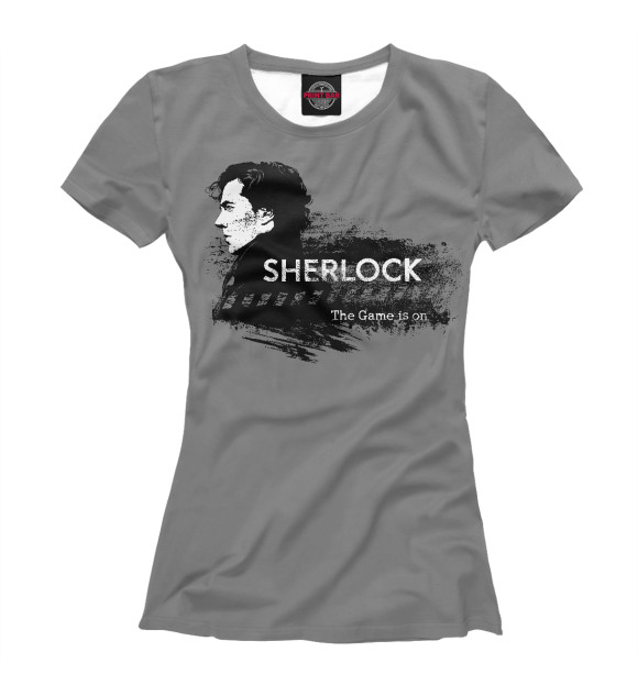 Женская футболка с изображением Sherlock цвета Белый