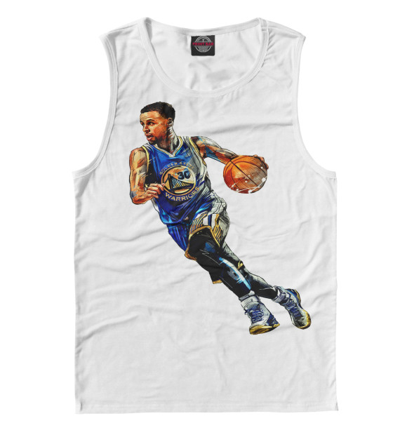 Мужская майка с изображением Stephen Curry цвета Белый