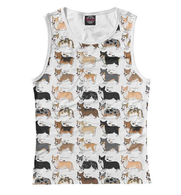 Майка для девочки с изображением Welsh Corgi Team цвета Белый