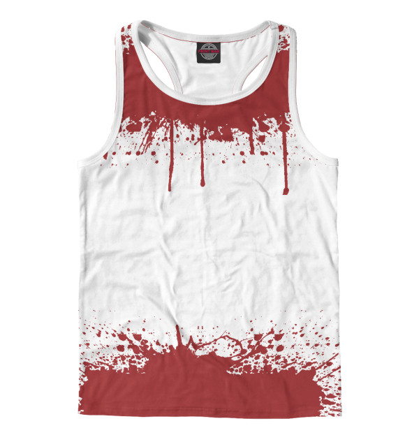 Мужская майка-борцовка с изображением Кровь цвета Белый