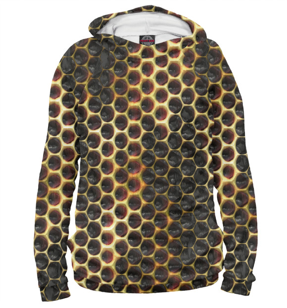 Женское худи с изображением Сладкая одежда из пчелиных сот цвета Белый