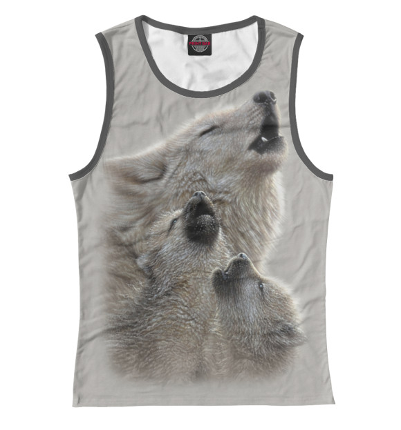 Майка для девочки с изображением Волки цвета Белый