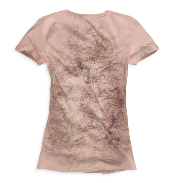 Футболка для девочек с изображением Волосатая грудь цвета Белый