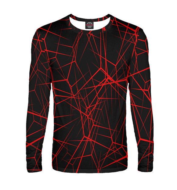 Мужской лонгслив с изображением Кровавая паутина цвета Белый