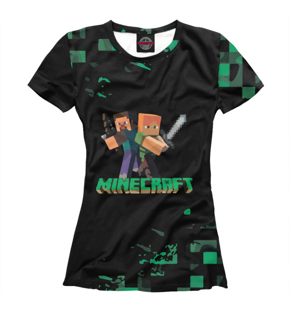 Женская футболка с изображением Minecraft цвета Белый