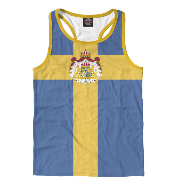 Мужская майка-борцовка с изображением Сборная Швеции цвета Белый