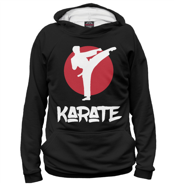Худи для девочки с изображением Karate цвета Белый