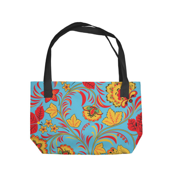 Пляжная сумка с изображением Хохлома цвета 