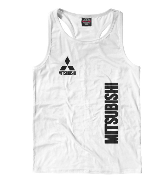Мужская майка-борцовка с изображением Mitsubishi цвета Белый
