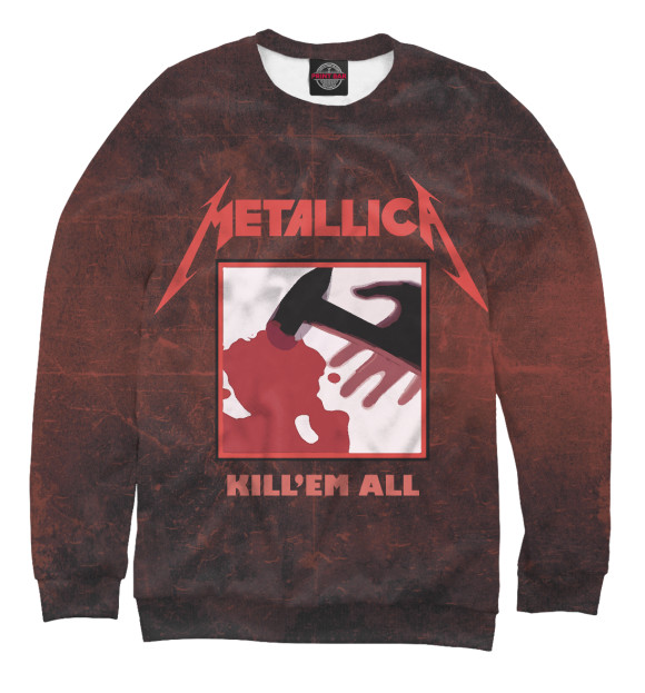 Мужской свитшот с изображением Metallica - Kill Em All цвета Белый