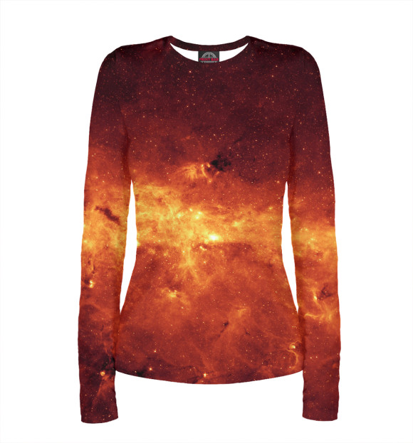 Женский лонгслив с изображением Космос цвета Белый