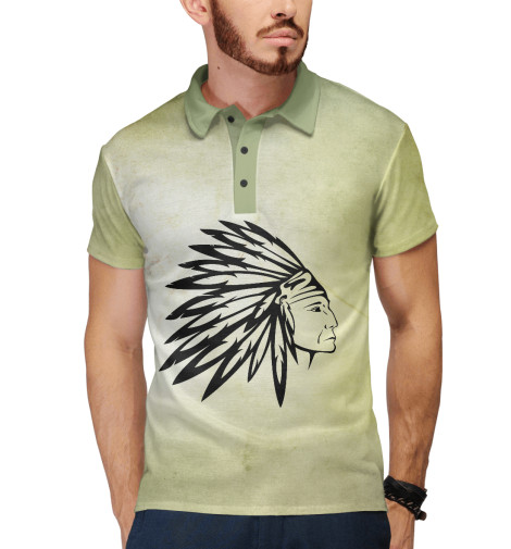 

Поло Print Bar, Белый, Индеец