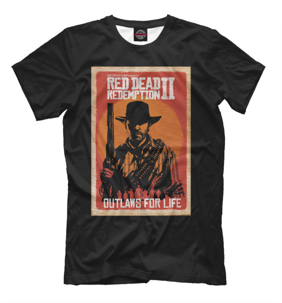 Футболка для мальчиков с изображением RDR 2 poster цвета Белый