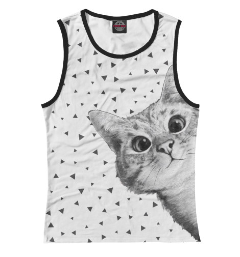 

Майки Print Bar, Белый, Подглядывающий кот