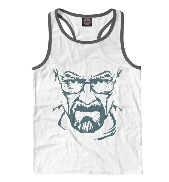 Мужская майка-борцовка с притом Heisenberg цвета Белый Мужская майка-борцовка с изображением Heisenberg цвета Белый