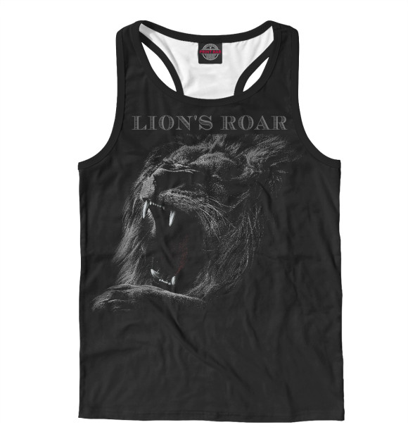 Мужская майка-борцовка с изображением Рёв Льва цвета Белый