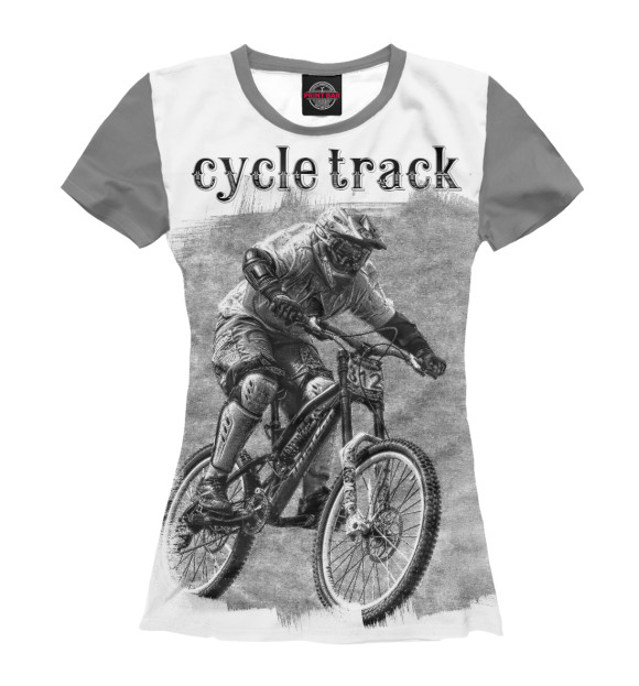 Женская футболка с изображением Велосипедист цвета Белый