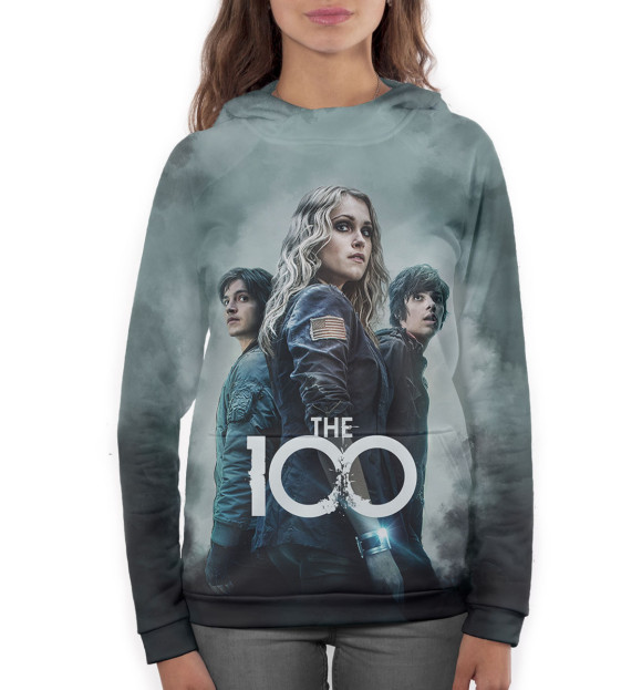 Женское худи с изображением Сотня цвета Белый