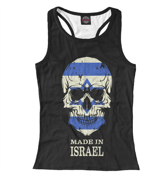 Женская майка-борцовка с изображением Made in Israel цвета Белый