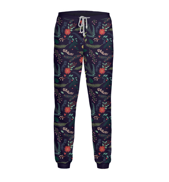 Мужские спортивные штаны с изображением Winter Pattern цвета Белый