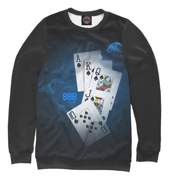 Женский свитшот с изображением 888 покер цвета Белый