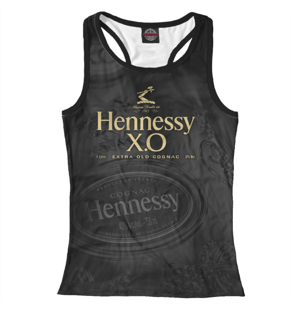 Женская майка-борцовка с изображением Hennessy X.O безалкогольный цвета Белый