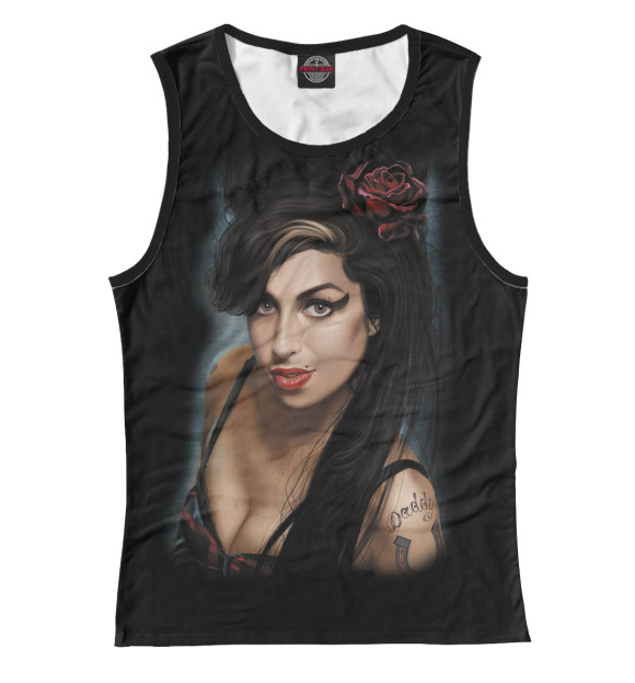 Майка для девочки с изображением Amy Winehouse цвета Белый