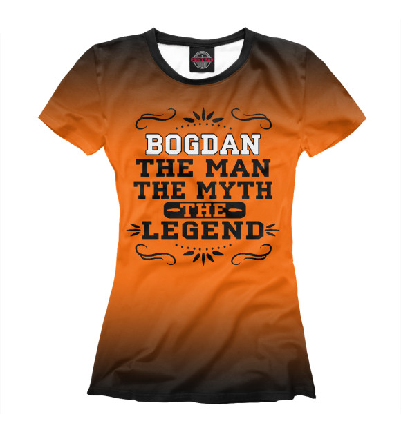 Женская футболка с изображением Богдан цвета Белый
