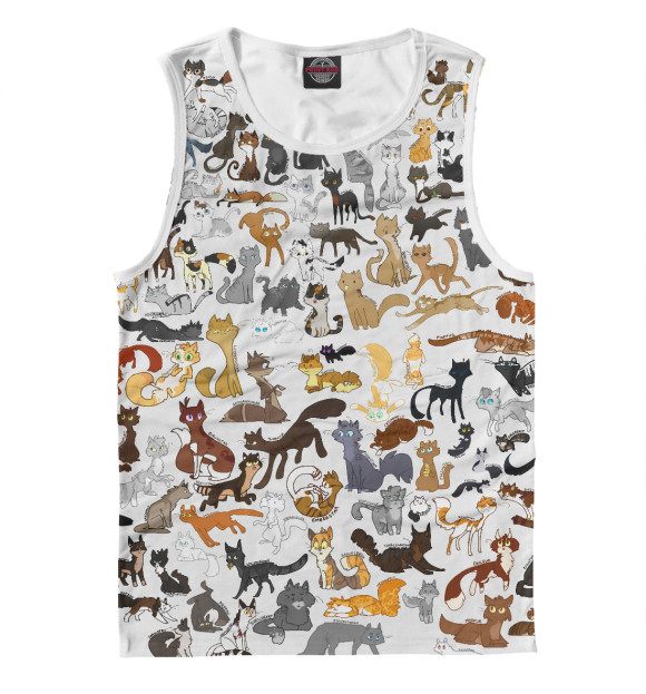 Майка для мальчика с изображением Много котиков цвета Белый