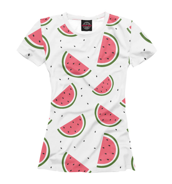 Женская футболка с изображением Арбуз цвета Белый