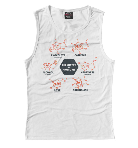 Майка для девочки с изображением Химия это круто цвета Белый