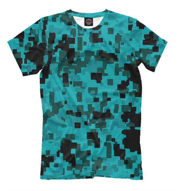 Мужская футболка с изображением Camo Art цвета Грязно-голубой