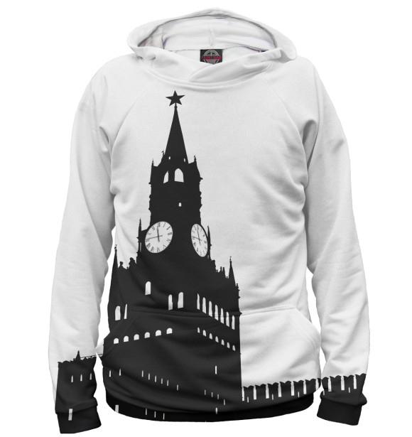 Мужское худи с изображением Москва цвета Белый