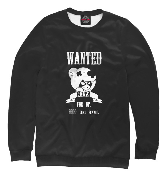 Свитшот для девочек с изображением Wanted Nita цвета Белый