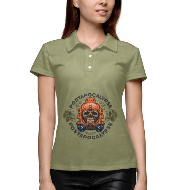 Женское поло с изображением Postapocalypse цвета Белый