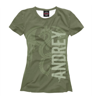 Женская футболка Андрей и дракон