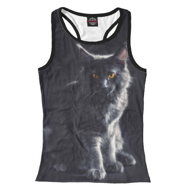 Женская майка-борцовка с изображением Мейн-кун цвета Белый