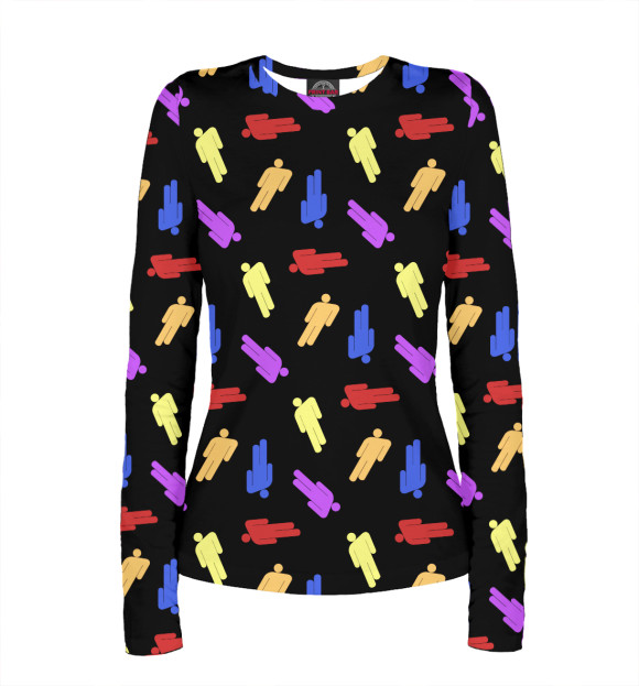 Женский лонгслив с изображением Billie Eilish цвета Белый